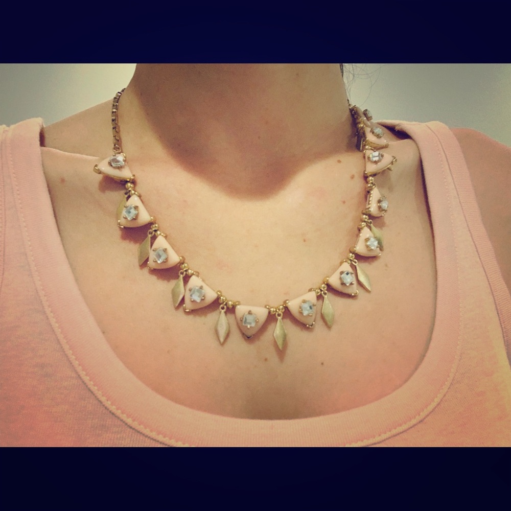 Pink and gold statement necklace